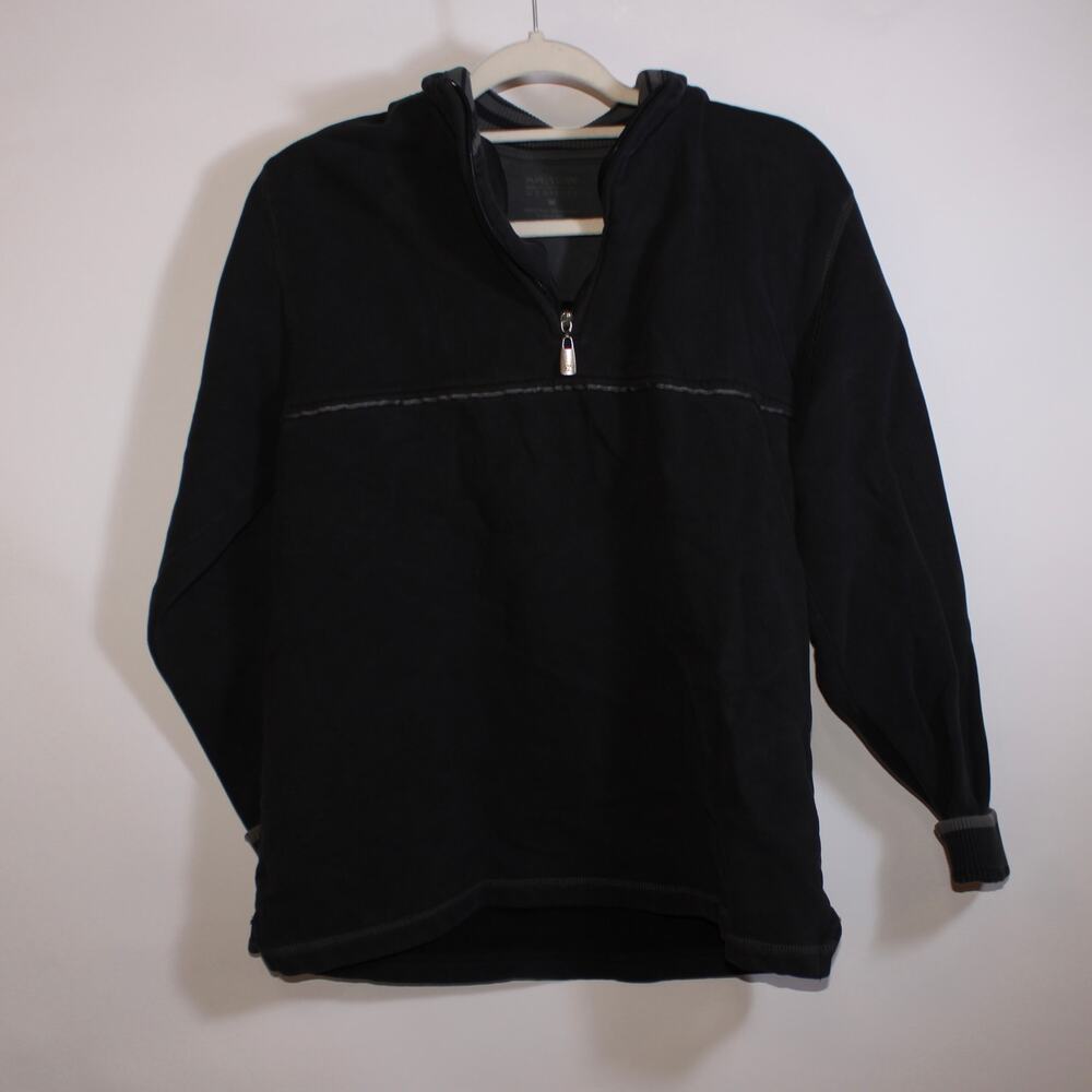 Vintage Arrow Black Grunge Collar Neck Sweater With Gray Stripes Size M